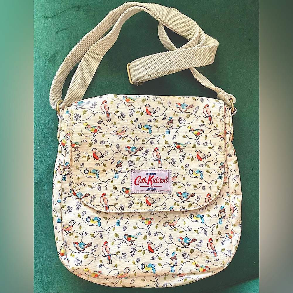 Cath Kidston PVC coated floral/bird shoulder/crossbody bag